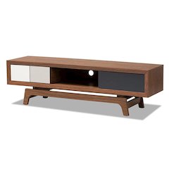 Svante Mid-Century Modern Multicolor Finished Wood 3-Drawer TV Stand