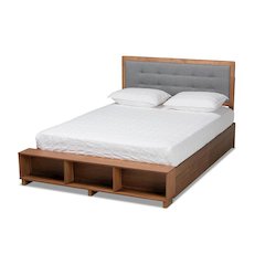 Walnut Brown Finished Wood 4-Drawer Full Size Platform Storage Bed