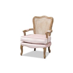 White-Washed Oak Wood Armchair