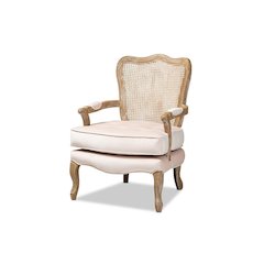 White-Washed Oak Wood Armchair