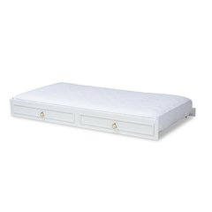 Mariana Classic and Traditional White Finished Wood Twin Size Trundle