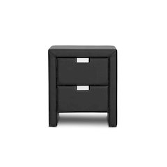 Baxton Studio Frey Black Upholstered Modern Nightstand