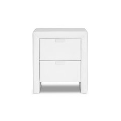 Baxton Studio Frey White Upholstered Modern Nightstand