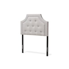 Mars Modern and Contemporary Greyish Beige Fabric Twin Size Headboard