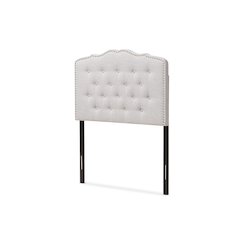 Lucy Modern and Contemporary Greyish Beige Fabric Twin Size Headboard