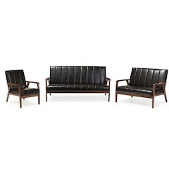 Leather 3 Pieces Living Room Sets