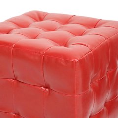 Siskal Red Modern Cube Ottoman (Set of 2)