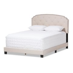 Lexi Modern and Contemporary Light Beige Fabric Upholstered Full Size Bed