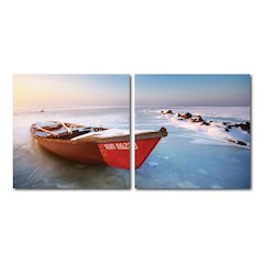 Seasonal Seashore Mounted Photography Print Diptych Multi