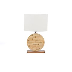 Budalin Wood & White Linen Lamp