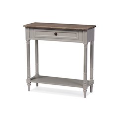 White Wash Distressed Wood and Grey Two-tone 1-drawer Console Table