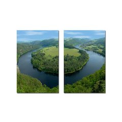Wraparound Waterway #2 Mounted Photography Print Diptych Multi