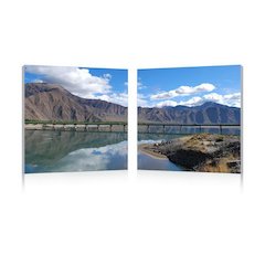Causeway through the Mountains Mounted Photography Print Diptych Multi