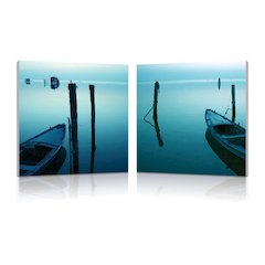 Idle Shore Mounted Photography Print Diptych Multi