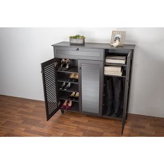 Baxton Studio Pocillo Wood Shoe Storage Cabinet