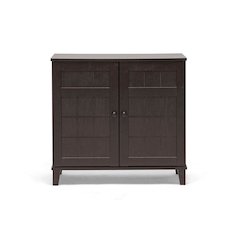 Baxton Studio Glidden Dark Brown Wood Modern Shoe Cabinet (Short)