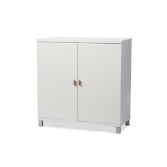 White Wood Entryway Handbags or School Bags Storage Sideboard Cabinet