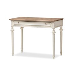 Marquetterie French Provincial Weathered Oak and Whitewash Writing Desk