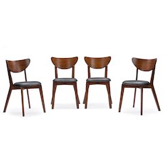 Sumner Mid-Century Style "Walnut" Brown 5-Piece Dining Set