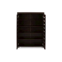 2-Door Dark Brown Wooden Entryway Shoes Storage Cabinet