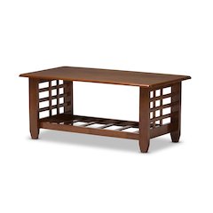 Cherry Finished Brown Wood Living Room Occasional Coffee Table