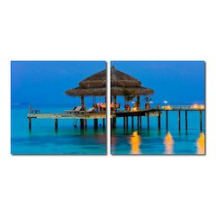Dinner in the Tropics Mounted Photography Print Diptych Multi