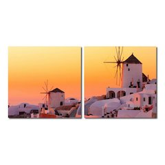 Grecian Crossroads Mounted Photography Print Diptych Multi
