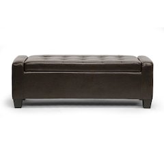 Baxton Studio Manchester Dark Brown Ottoman