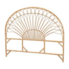 Brown Authentic Rattan King Size Headboard with Bohemian Style and Durable Frame
