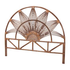Headboard with Sunburst Design - Boho Coastal Style Standalone Headboard, Queen