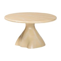 Cream Marbled Resin Coffee Table with Fiber-Reinforced Plastic Legs