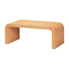 Light Honey Rattan Coffee Table with Fluted Design and Laminated Legs