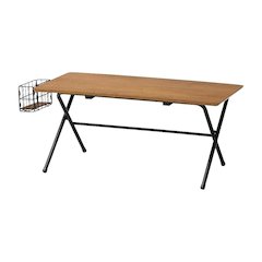 Brown and Black Coffee Table with MDF Frame and Metal Legs