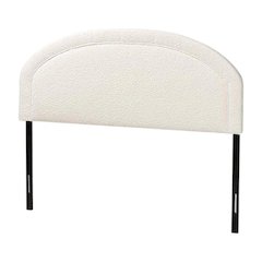 Cream Boucle Fabric Queen Headboard with Foam Padding and Plywood Frame