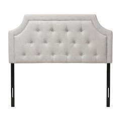 Greyish Beige Fabric King Size Headboard with Foam Padding and Durable LVL Frame