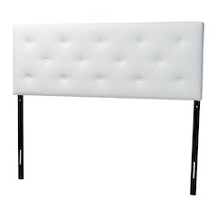 Baltimore Modern and Contemporary Full White Faux Leather Upholstered Headboard