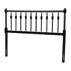 Juliette Turned Spindle Headboard - Spoke Design, Farmhouse, King, Black