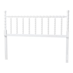 Edaline Bamboo Motif Headboard - Turned Spindle Design, Boho, King, White
