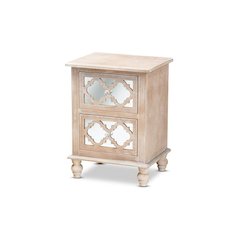 Mirror 2-Drawer Quatrefoil End Table
