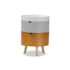 Baxton Studio Elison Mid-Century Modern Multi Color 3-Tier Wood End Table