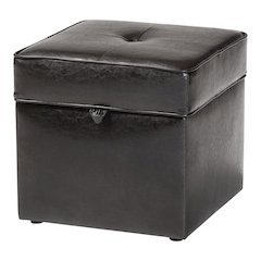 Baxton Studio Sydney Brown Modern Ottoman - Storage Ottoman