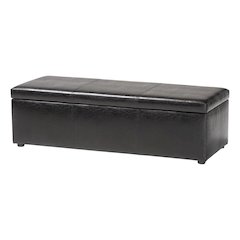 Baxton Studio Dennehy Black Brown Modern Ottoman