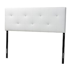 Dalini Modern and Contemporary Queen White Faux Leather Headboard