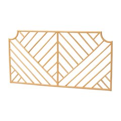 Brown Genuine Rattan Wall-Mount Headboard Queen Size Bohemian Design