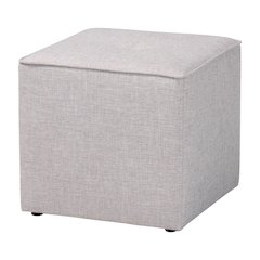 Corinne Modern and Contemporary Light Grey Fabric Upholstered Ottoman