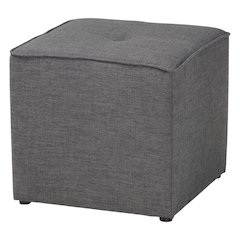 Corinne Modern and Contemporary Dark Grey Fabric Upholstered Ottoman