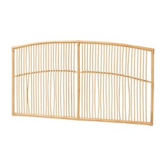 Brown Rattan Wall-Mount Queen Headboard, Bohemian Style, Non-Tufted Design