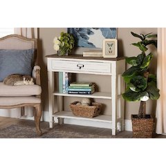Baxton Studio Dauphine Traditional French Accent Console Table-1 Drawer