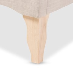 Fannie French Classic Modern Style Beige Linen Fabric Queen Size Platform Bed