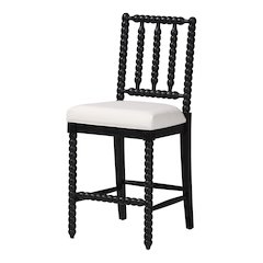 Deya Bobbin Counter Stool, Black